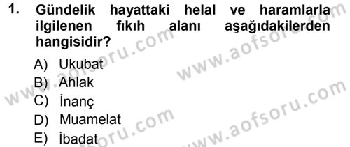 Günümüz Fıkıh Problemleri Dersi 2012 - 2013 Yılı (Vize) Ara Sınav Soruları 1. Soru