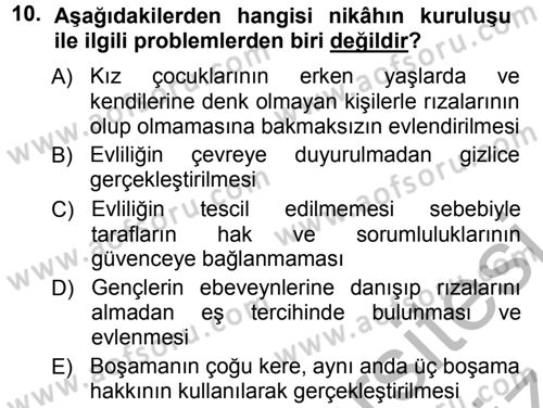 Günümüz Fıkıh Problemleri Dersi 2012 - 2013 Yılı (Vize) Ara Sınav Soruları 10. Soru