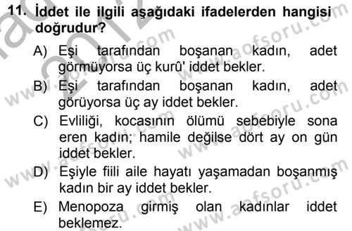 Günümüz Fıkıh Problemleri Dersi 2012 - 2013 Yılı (Vize) Ara Sınav Soruları 11. Soru