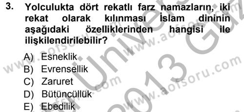 Günümüz Fıkıh Problemleri Dersi 2012 - 2013 Yılı (Vize) Ara Sınav Soruları 3. Soru