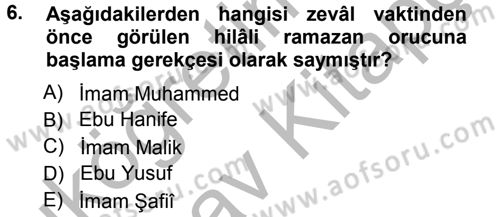 Günümüz Fıkıh Problemleri Dersi 2012 - 2013 Yılı (Vize) Ara Sınav Soruları 6. Soru