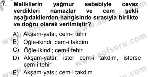 Günümüz Fıkıh Problemleri Dersi 2012 - 2013 Yılı (Vize) Ara Sınav Soruları 7. Soru