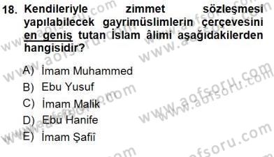 Günümüz Fıkıh Problemleri Dersi 2012 - 2013 Yılı (Final) Dönem Sonu Sınav Soruları 18. Soru