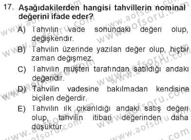 Günümüz Fıkıh Problemleri Dersi 2012 - 2013 Yılı Tek Ders Sınav Soruları 17. Soru