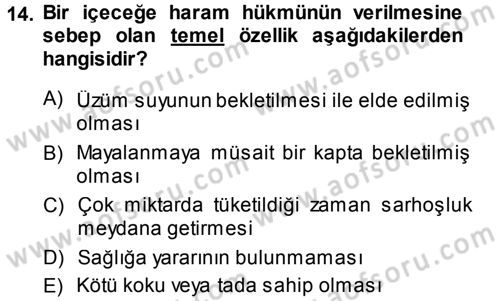 Günümüz Fıkıh Problemleri Dersi 2013 - 2014 Yılı (Vize) Ara Sınav Soruları 14. Soru