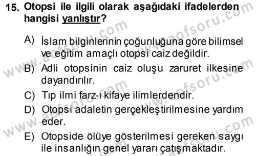 Günümüz Fıkıh Problemleri Dersi 2013 - 2014 Yılı (Vize) Ara Sınav Soruları 15. Soru