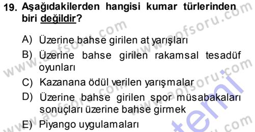 Günümüz Fıkıh Problemleri Dersi 2013 - 2014 Yılı (Vize) Ara Sınav Soruları 19. Soru