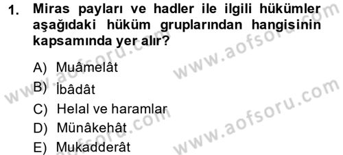 Günümüz Fıkıh Problemleri Dersi 2013 - 2014 Yılı (Final) Dönem Sonu Sınav Soruları 1. Soru