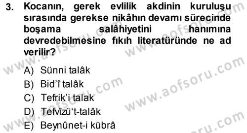 Günümüz Fıkıh Problemleri Dersi 2013 - 2014 Yılı (Final) Dönem Sonu Sınav Soruları 3. Soru