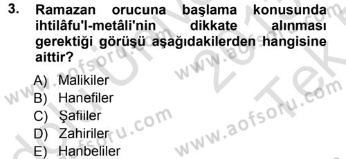 Günümüz Fıkıh Problemleri Dersi 2013 - 2014 Yılı Tek Ders Sınav Soruları 3. Soru
