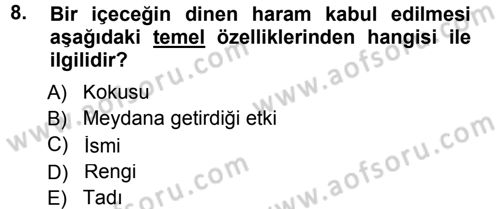 Günümüz Fıkıh Problemleri Dersi 2013 - 2014 Yılı Tek Ders Sınav Soruları 8. Soru