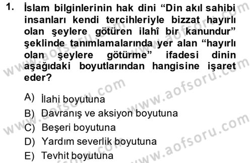 Günümüz Fıkıh Problemleri Dersi 2014 - 2015 Yılı (Vize) Ara Sınav Soruları 1. Soru