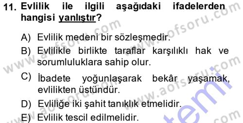 Günümüz Fıkıh Problemleri Dersi 2014 - 2015 Yılı (Vize) Ara Sınav Soruları 11. Soru