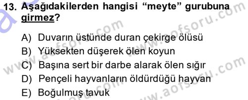 Günümüz Fıkıh Problemleri Dersi 2014 - 2015 Yılı (Vize) Ara Sınav Soruları 13. Soru