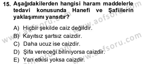 Günümüz Fıkıh Problemleri Dersi 2014 - 2015 Yılı (Vize) Ara Sınav Soruları 15. Soru