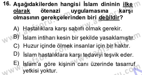Günümüz Fıkıh Problemleri Dersi 2014 - 2015 Yılı (Vize) Ara Sınav Soruları 16. Soru