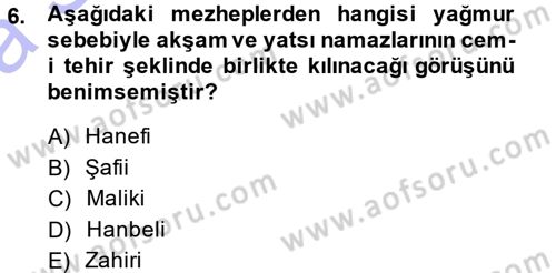 Günümüz Fıkıh Problemleri Dersi 2014 - 2015 Yılı (Vize) Ara Sınav Soruları 6. Soru