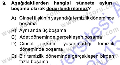 Günümüz Fıkıh Problemleri Dersi 2014 - 2015 Yılı (Vize) Ara Sınav Soruları 9. Soru