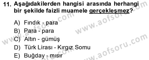 Günümüz Fıkıh Problemleri Dersi 2014 - 2015 Yılı (Final) Dönem Sonu Sınav Soruları 11. Soru