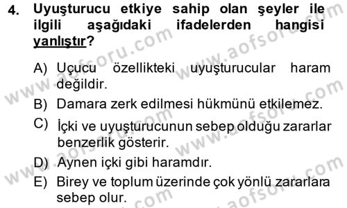 Günümüz Fıkıh Problemleri Dersi 2014 - 2015 Yılı (Final) Dönem Sonu Sınav Soruları 4. Soru