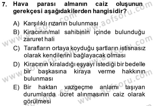 Günümüz Fıkıh Problemleri Dersi 2014 - 2015 Yılı (Final) Dönem Sonu Sınav Soruları 7. Soru
