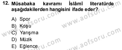 Günümüz Fıkıh Problemleri Dersi 2014 - 2015 Yılı Tek Ders Sınav Soruları 12. Soru