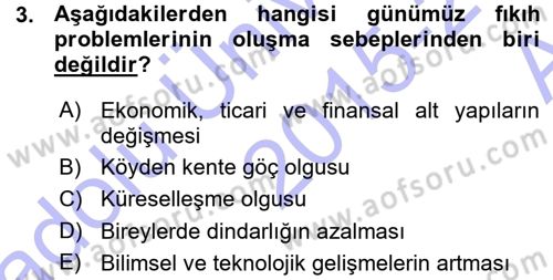 Günümüz Fıkıh Problemleri Dersi 2015 - 2016 Yılı (Vize) Ara Sınav Soruları 3. Soru