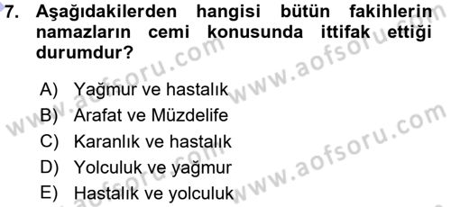 Günümüz Fıkıh Problemleri Dersi 2015 - 2016 Yılı (Vize) Ara Sınav Soruları 7. Soru