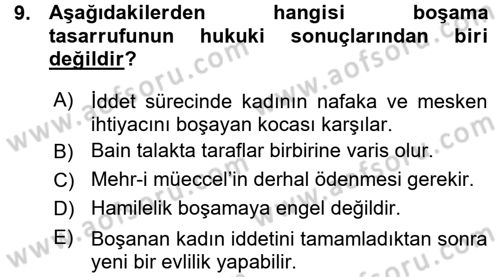 Günümüz Fıkıh Problemleri Dersi 2015 - 2016 Yılı (Vize) Ara Sınav Soruları 9. Soru
