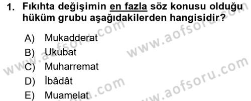 Günümüz Fıkıh Problemleri Dersi 2015 - 2016 Yılı (Final) Dönem Sonu Sınav Soruları 1. Soru
