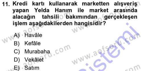 Günümüz Fıkıh Problemleri Dersi 2015 - 2016 Yılı (Final) Dönem Sonu Sınav Soruları 11. Soru