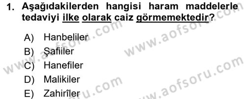 Günümüz Fıkıh Problemleri Dersi 2015 - 2016 Yılı Tek Ders Sınav Soruları 1. Soru