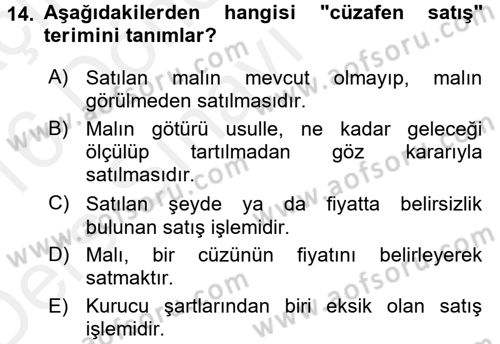 Günümüz Fıkıh Problemleri Dersi 2015 - 2016 Yılı Tek Ders Sınav Soruları 14. Soru