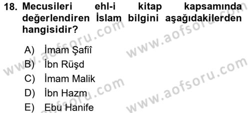 Günümüz Fıkıh Problemleri Dersi 2015 - 2016 Yılı Tek Ders Sınav Soruları 18. Soru