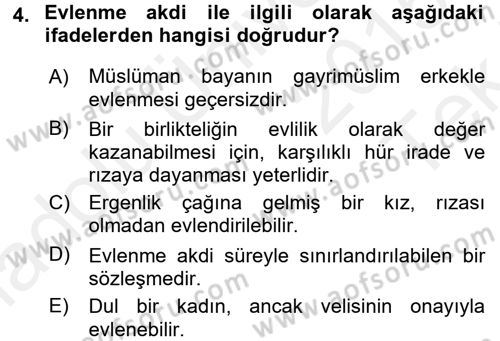 Günümüz Fıkıh Problemleri Dersi 2015 - 2016 Yılı Tek Ders Sınav Soruları 4. Soru