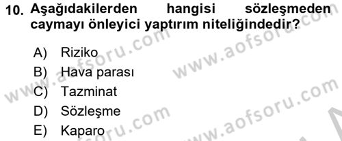 Günümüz Fıkıh Problemleri Dersi 2016 - 2017 Yılı 3 Ders Sınav Soruları 10. Soru