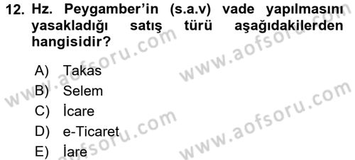 Günümüz Fıkıh Problemleri Dersi 2016 - 2017 Yılı 3 Ders Sınav Soruları 12. Soru