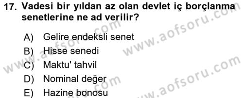 Günümüz Fıkıh Problemleri Dersi 2016 - 2017 Yılı 3 Ders Sınav Soruları 17. Soru