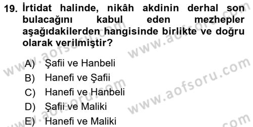 Günümüz Fıkıh Problemleri Dersi 2016 - 2017 Yılı 3 Ders Sınav Soruları 19. Soru