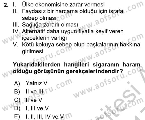 Günümüz Fıkıh Problemleri Dersi 2016 - 2017 Yılı 3 Ders Sınav Soruları 2. Soru