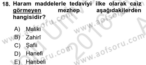 Günümüz Fıkıh Problemleri Dersi 2016 - 2017 Yılı (Vize) Ara Sınav Soruları 18. Soru