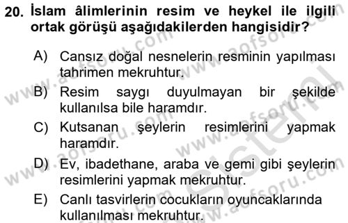 Günümüz Fıkıh Problemleri Dersi 2016 - 2017 Yılı (Vize) Ara Sınav Soruları 20. Soru
