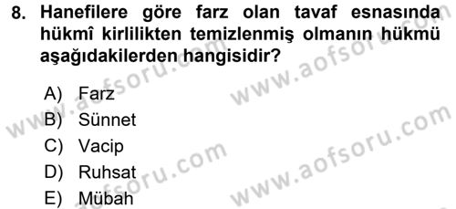 Günümüz Fıkıh Problemleri Dersi 2016 - 2017 Yılı (Vize) Ara Sınav Soruları 8. Soru