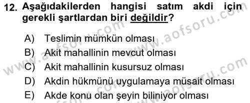 Günümüz Fıkıh Problemleri Dersi 2016 - 2017 Yılı (Final) Dönem Sonu Sınav Soruları 12. Soru