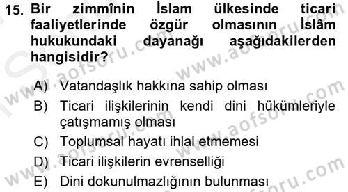 Günümüz Fıkıh Problemleri Dersi 2016 - 2017 Yılı (Final) Dönem Sonu Sınav Soruları 15. Soru
