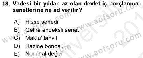 Günümüz Fıkıh Problemleri Dersi 2016 - 2017 Yılı (Final) Dönem Sonu Sınav Soruları 18. Soru
