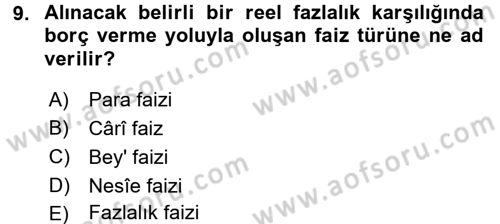 Günümüz Fıkıh Problemleri Dersi 2016 - 2017 Yılı (Final) Dönem Sonu Sınav Soruları 9. Soru