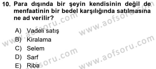 Günümüz Fıkıh Problemleri Dersi 2017 - 2018 Yılı 3 Ders Sınav Soruları 10. Soru