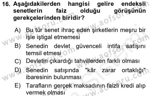 Günümüz Fıkıh Problemleri Dersi 2017 - 2018 Yılı 3 Ders Sınav Soruları 16. Soru