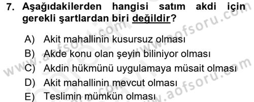 Günümüz Fıkıh Problemleri Dersi 2017 - 2018 Yılı 3 Ders Sınav Soruları 7. Soru